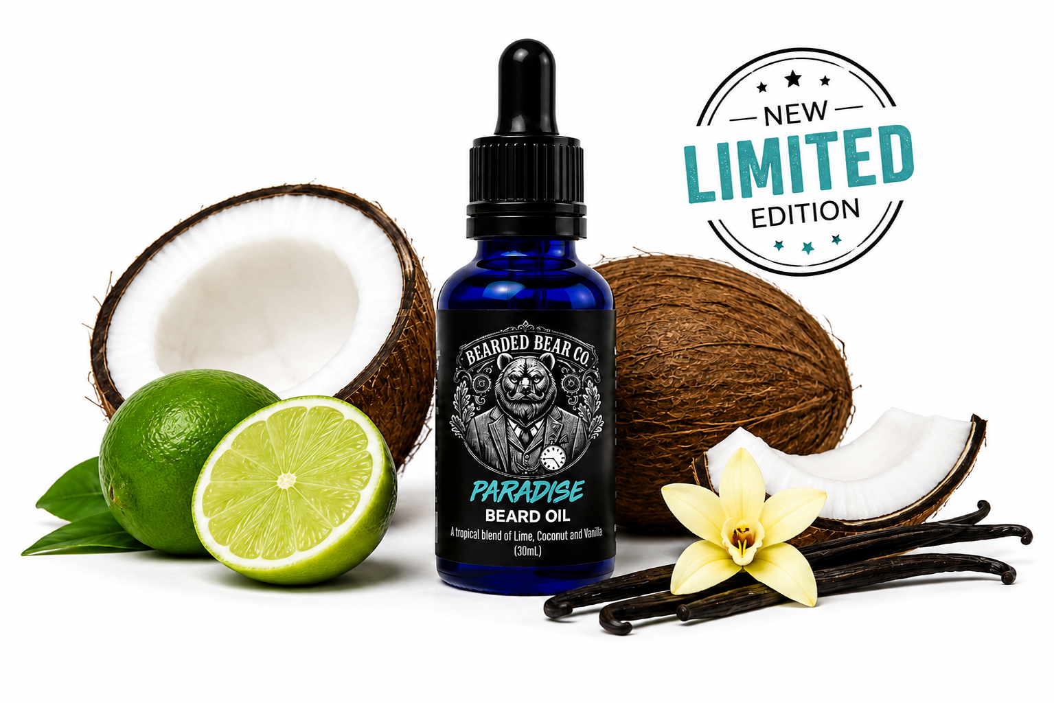 NEW! Beard Oil - Paradise - Lime, Coconut & Vanilla