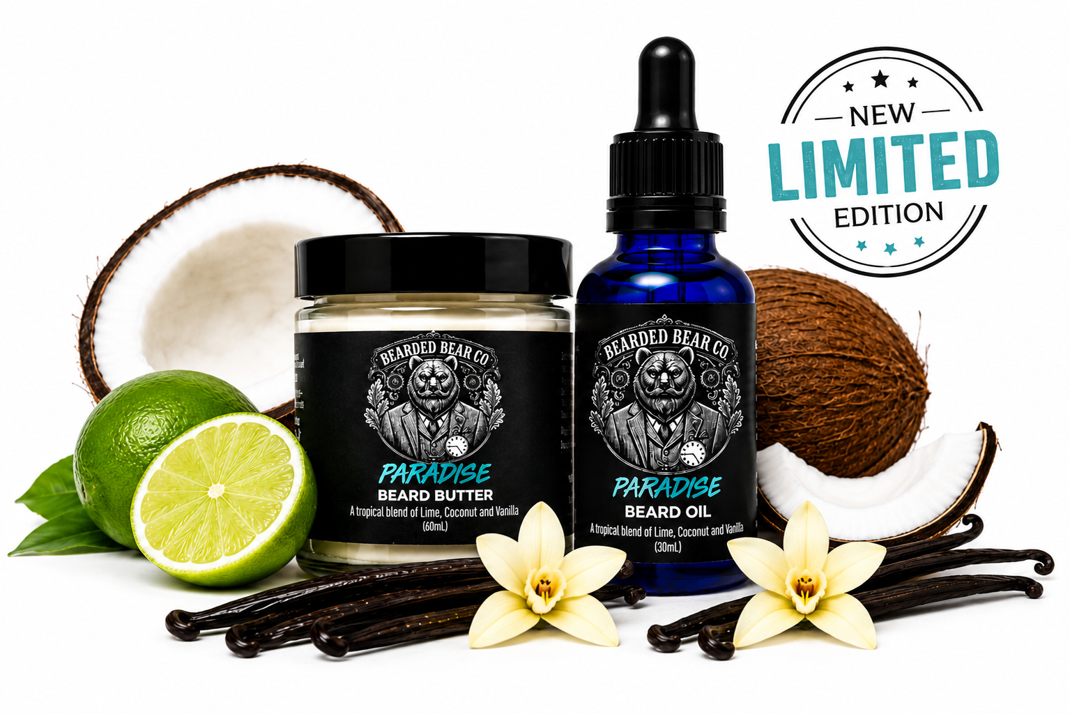 COMBO Beard Oil & Butter - Paradise - Lime, Coconut & Vanilla