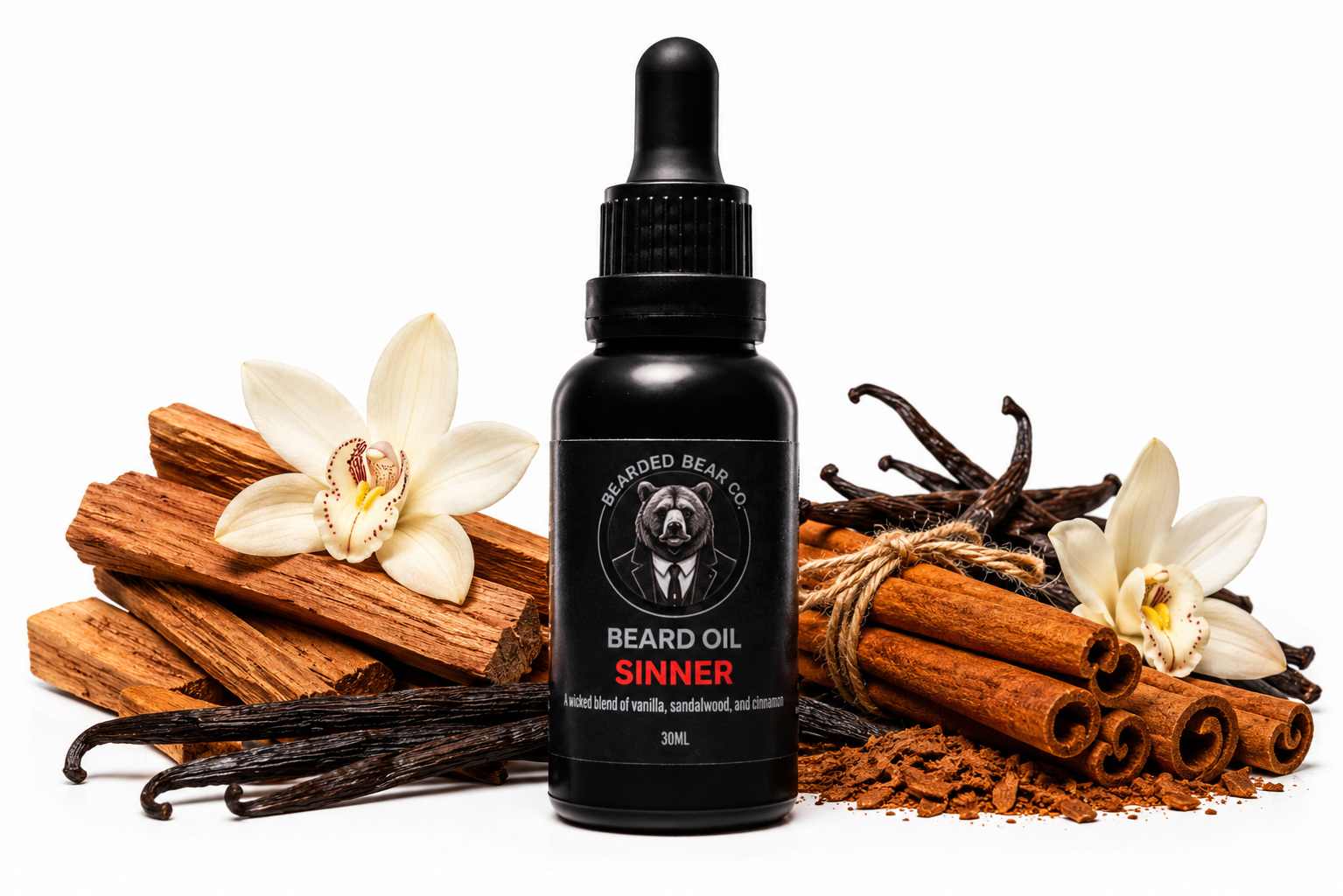 Beard Oil - Sinner - Cinnamon Vanilla & Sandalwood