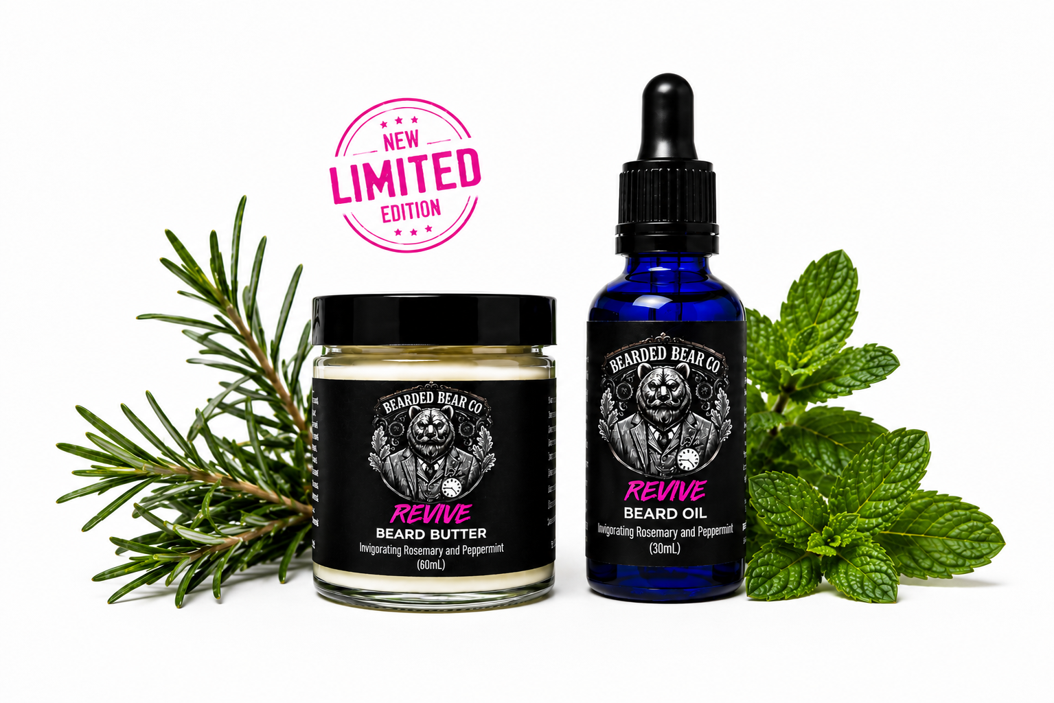 COMBO Beard Oil & Butter  - Revive  - Rosemary & Peppermint